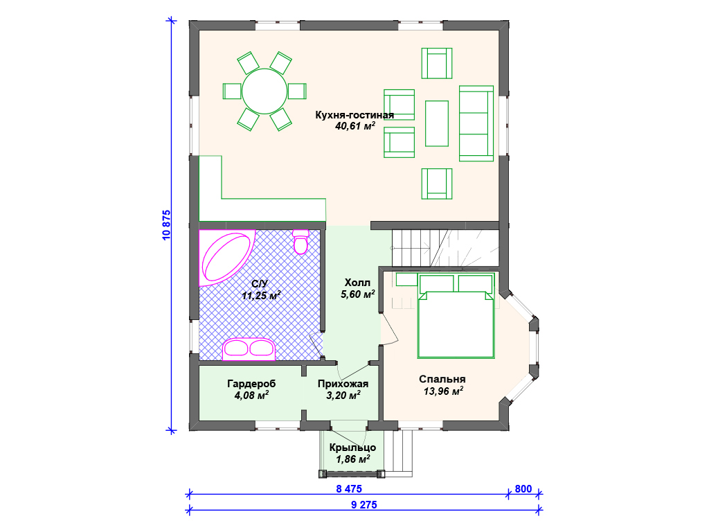 Рекомендуемая планировка каркасного дома «Менсион»
