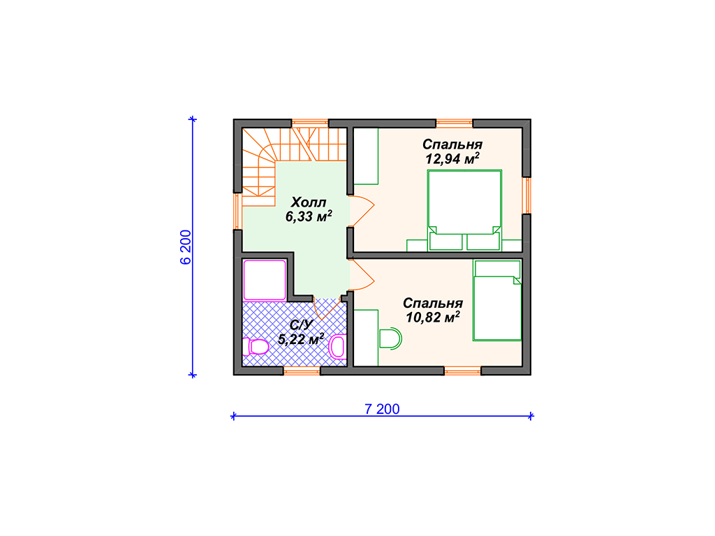 Рекомендуемая планировка каркасного дома «Лаурят»