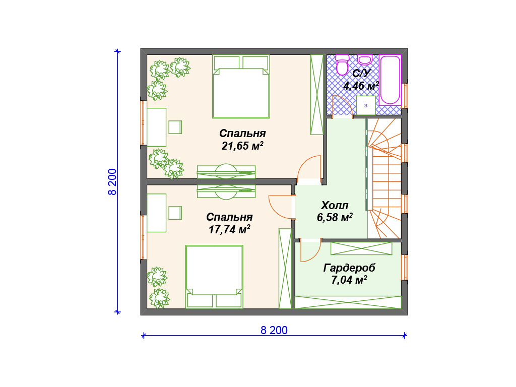 Рекомендуемая планировка каркасного дома «Мечта»