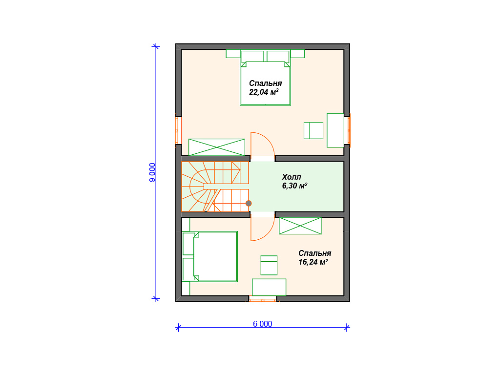 Рекомендуемая планировка каркасного дома «Винтаж»