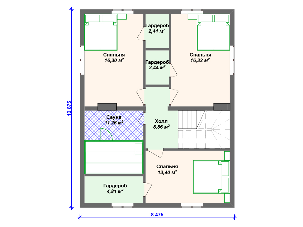 Рекомендуемая планировка каркасного дома «Менсион»