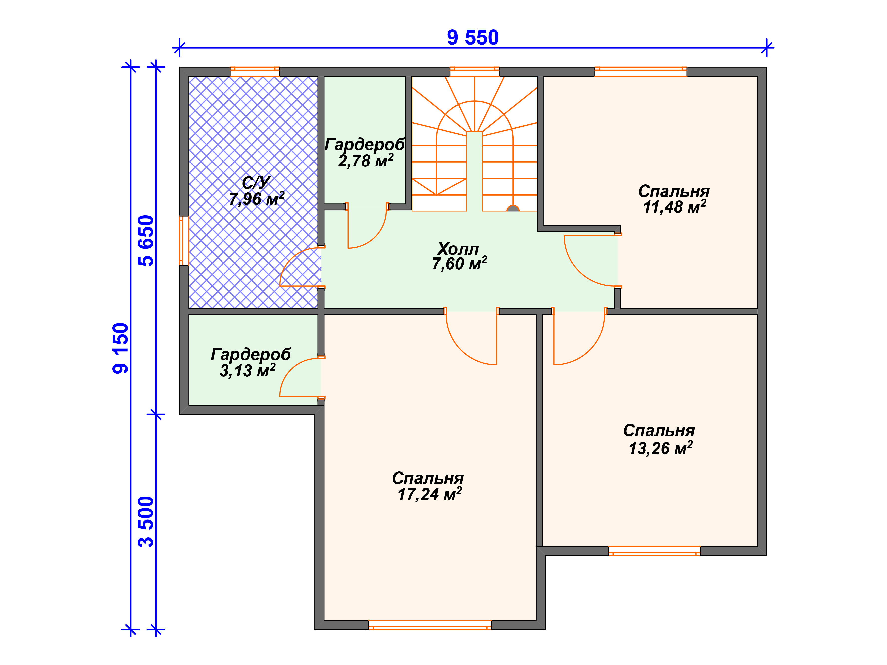 Рекомендуемая планировка каркасного дома «Виторио»