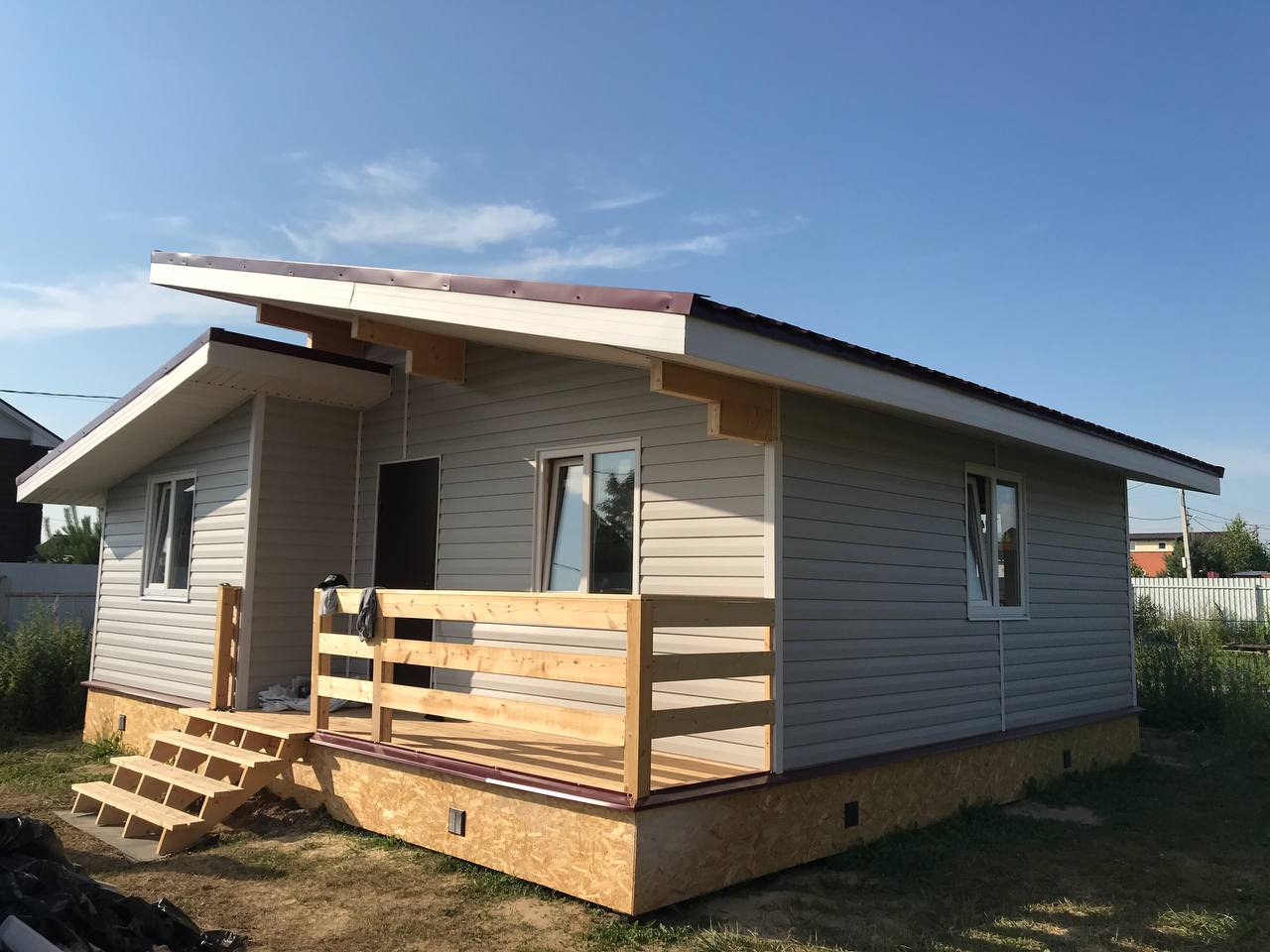 Портфолио компании ООО «Фанза» | Каркасный дачный дом 6х6 м | 1 этаж | Площадь дома 32 кв.м.