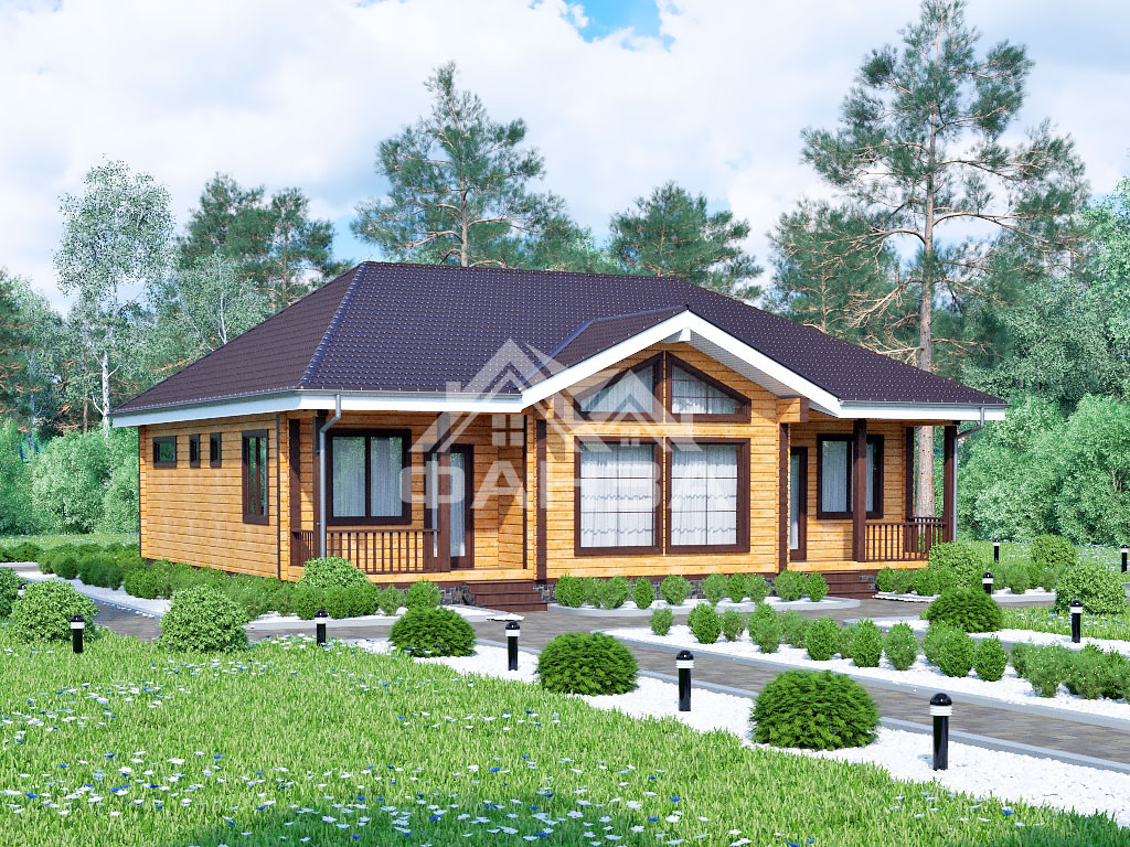 Проект «Триумф» | Одноэтажный дом из бруса 13х13