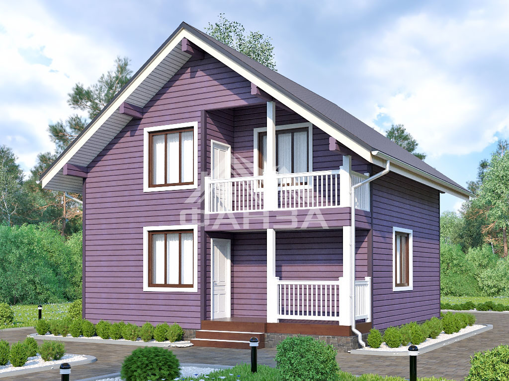 Проект «Аквамарин» | Брусовой дом 8х8