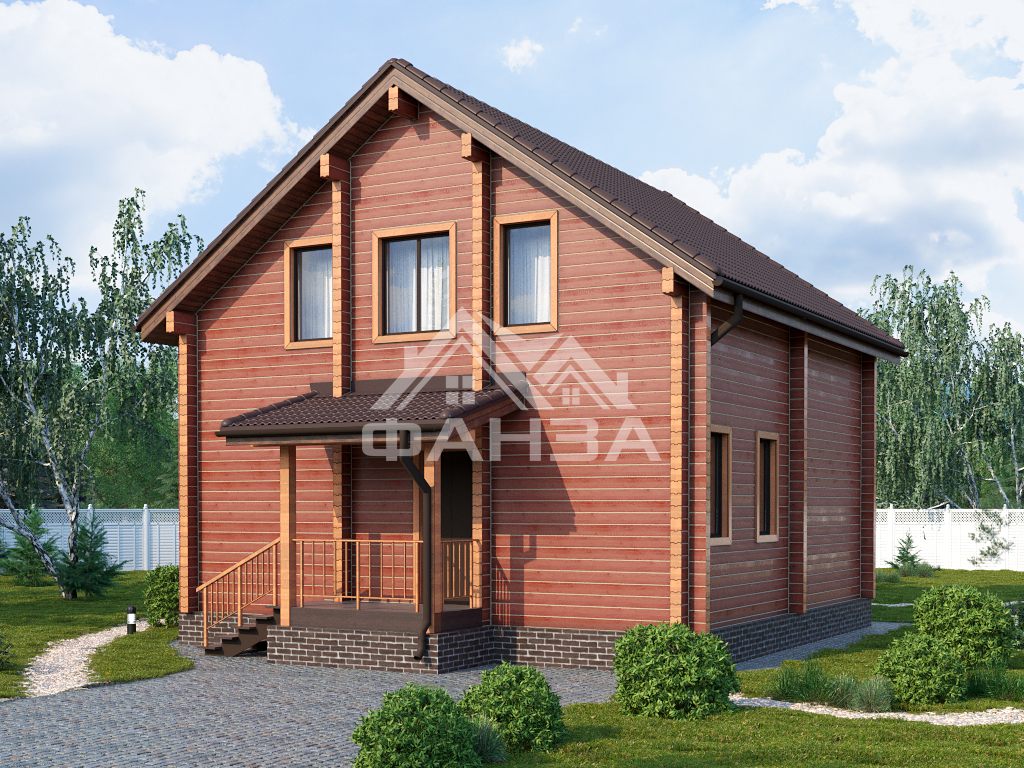 Проект «Оникс» | Брусовой дом 8х8