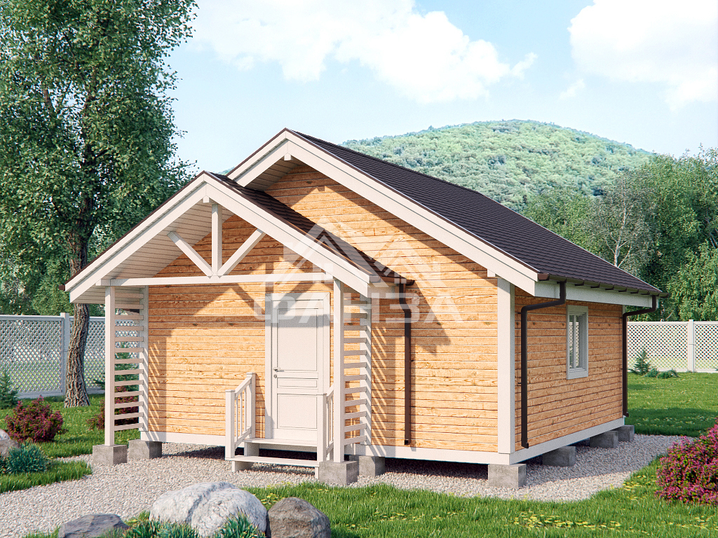 Проект «Амарант» | Каркасная баня 6х6