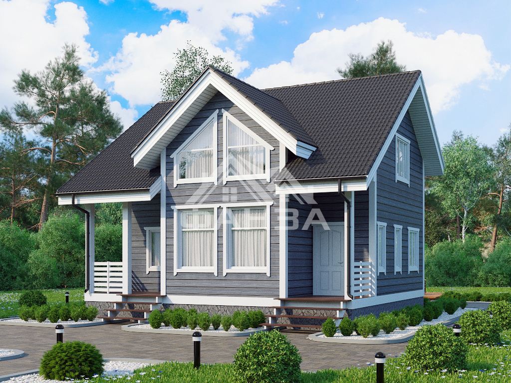 Проект «Ривьера» | Каркасный дом 8х9