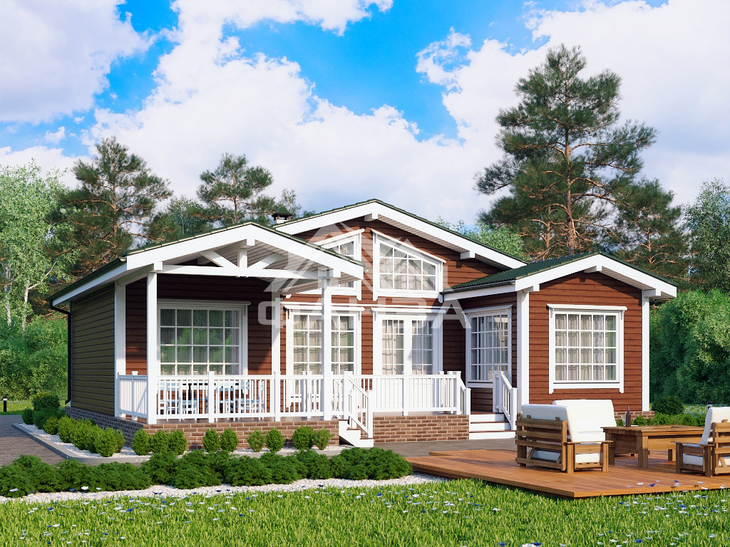 Проект «Сказка» | Каркасный дом 11х12