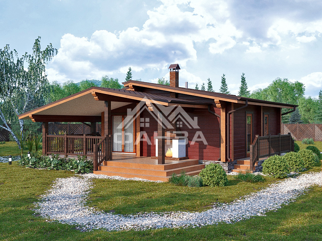 Проект «Адамант» | Баня из клееного бруса 7х7