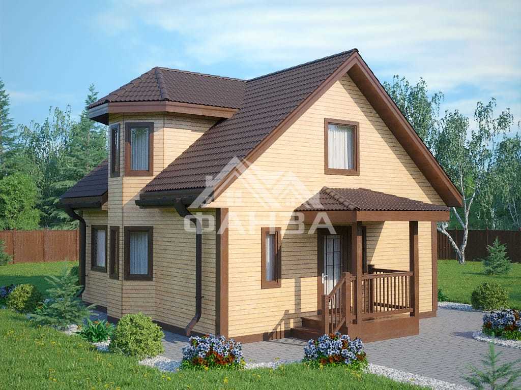 Проект «Милан» | Каркасный дом 7х8 с эркером