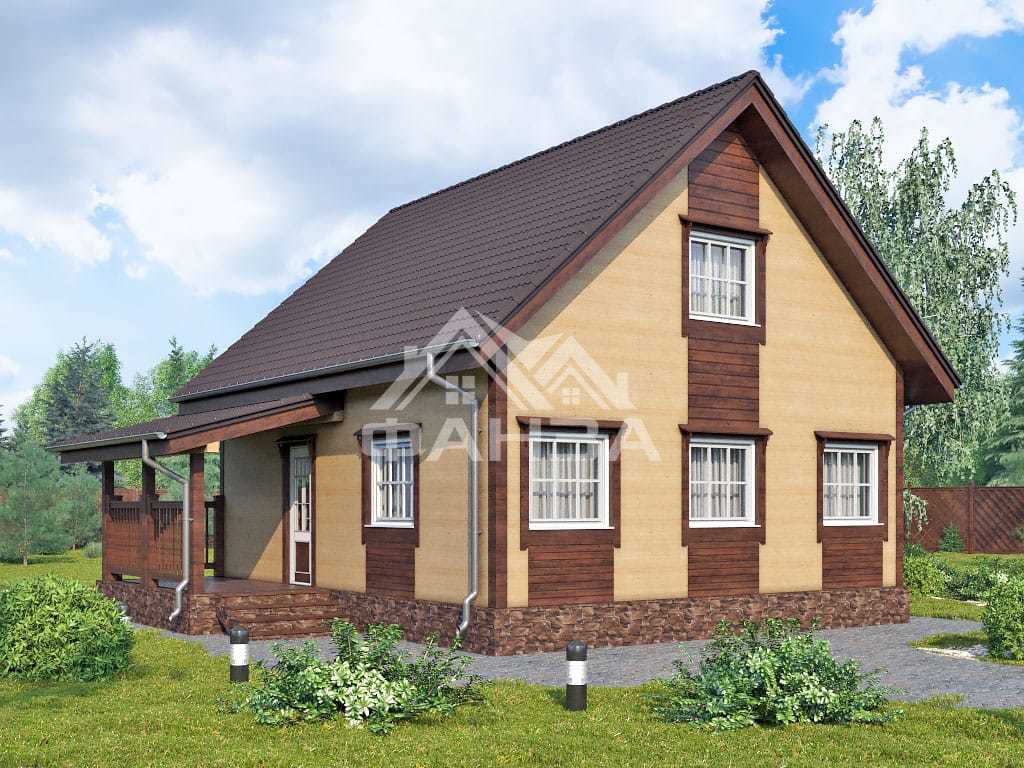 Проект «Виджо» | Каркасный дом 7х8 с мансардой